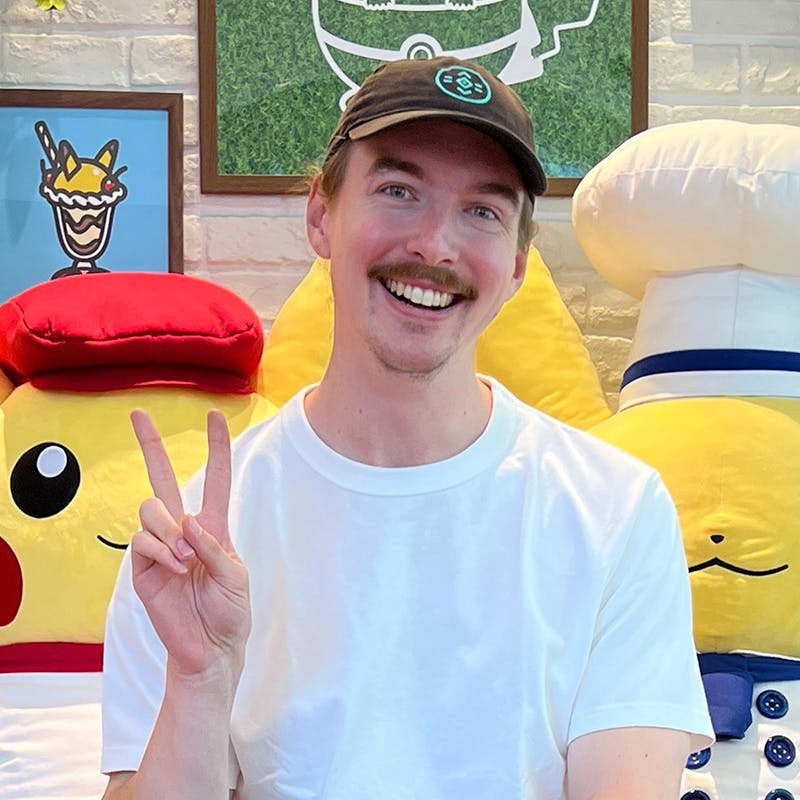 Chandler at the Pokemon Cafe in Tokyo, Japan